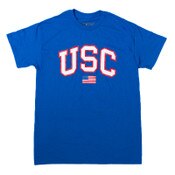 USC Trojans Blue Arch Over US Flag T-Shirt